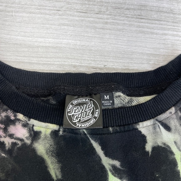 Santa Cruz Skateboards Black Multicolor Tie Dye Cropped Hoodie Women’s Size M - Picture 8 of 11